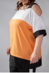 112939 Orange Дамска тениска в макси размери