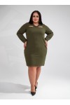 121633 Khaki Дамска рокля в макси размери