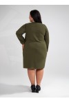 121633 Khaki Дамска рокля в макси размери