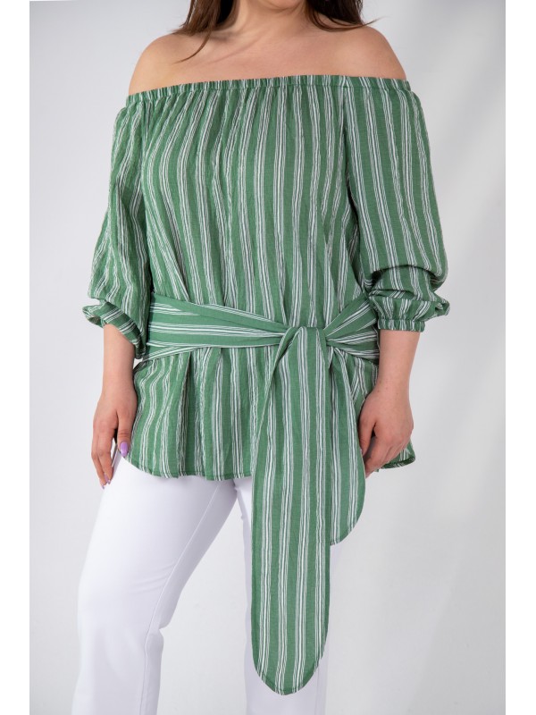 121848 Green Дамска блуза в макси размери