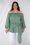 121848 Green Дамска блуза в макси размери