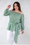 121848 Green Дамска блуза в макси размери