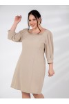 121858 Beige Дамска рокля в макси размери