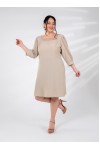 121858 Beige Дамска рокля в макси размери