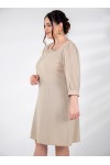 121858 Beige Дамска рокля в макси размери