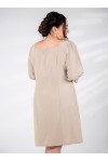 121858 Beige Дамска рокля в макси размери