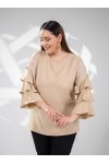 121910 Beige Дамска блуза в макси размери