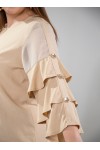 121910 Beige Дамска блуза в макси размери