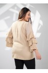 121910 Beige Дамска блуза в макси размери