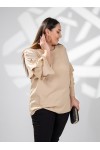 121910 Beige Дамска блуза в макси размери