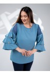 121910 Blue Дамска блуза в макси размери 121910 Blue Дамска блуза в макси размери