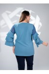 121910 Blue Дамска блуза в макси размери 121910 Blue Дамска блуза в макси размери