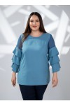 121910 Blue Дамска блуза в макси размери 121910 Blue Дамска блуза в макси размери