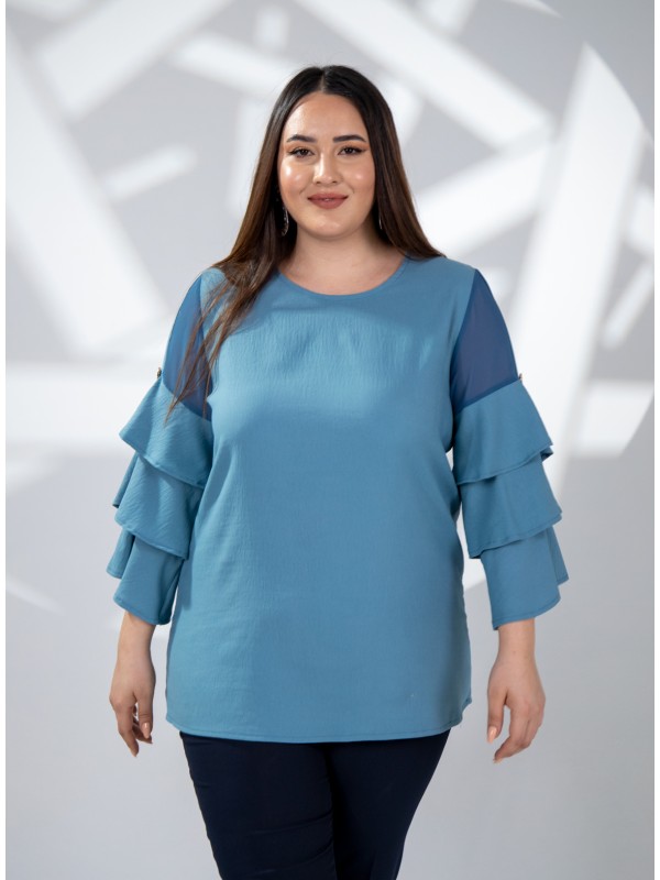121910 Blue Дамска блуза в макси размери 121910 Blue Дамска блуза в макси размери