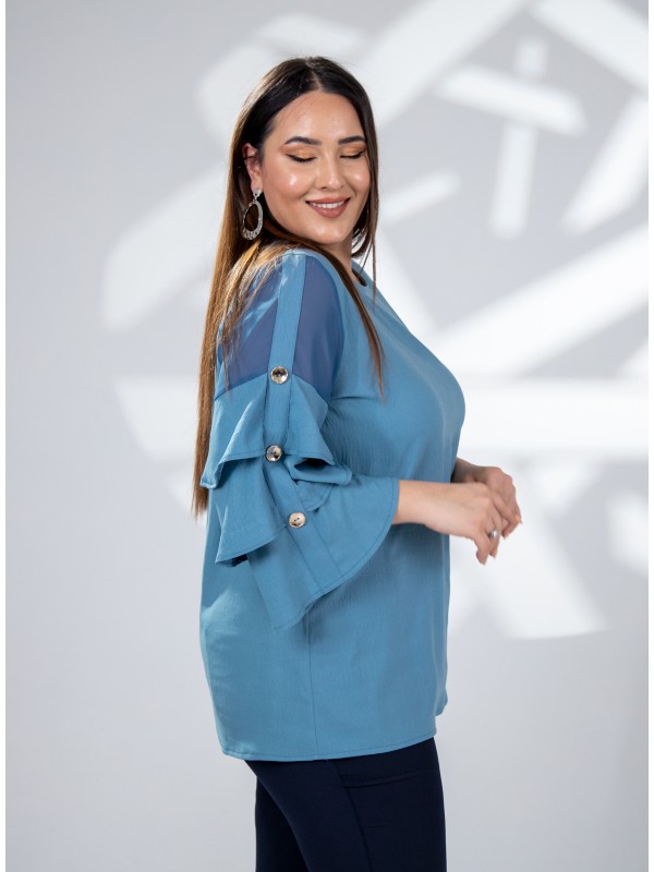 121910 Blue Дамска блуза в макси размери 121910 Blue Дамска блуза в макси размери