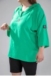 122008 Green Дамско горнище в макси размери
