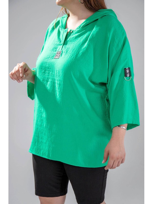 122008 Green Дамско горнище в макси размери
