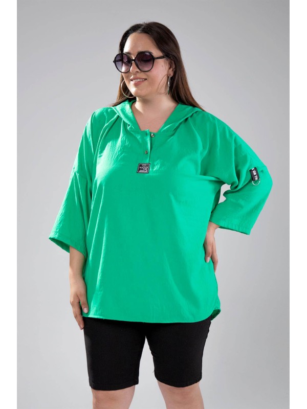 122008 Green Дамско горнище в макси размери