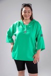 122008 Green Дамско горнище в макси размери