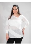 122052 White Дамска блуза в макси размери