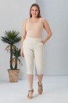 1660 Beige Дамски къси панталони в макси размери
