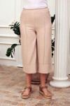 1724 Beige Дамски къси панталони в макси размери