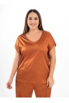 210023 Brown Дамска тениска в макси размери