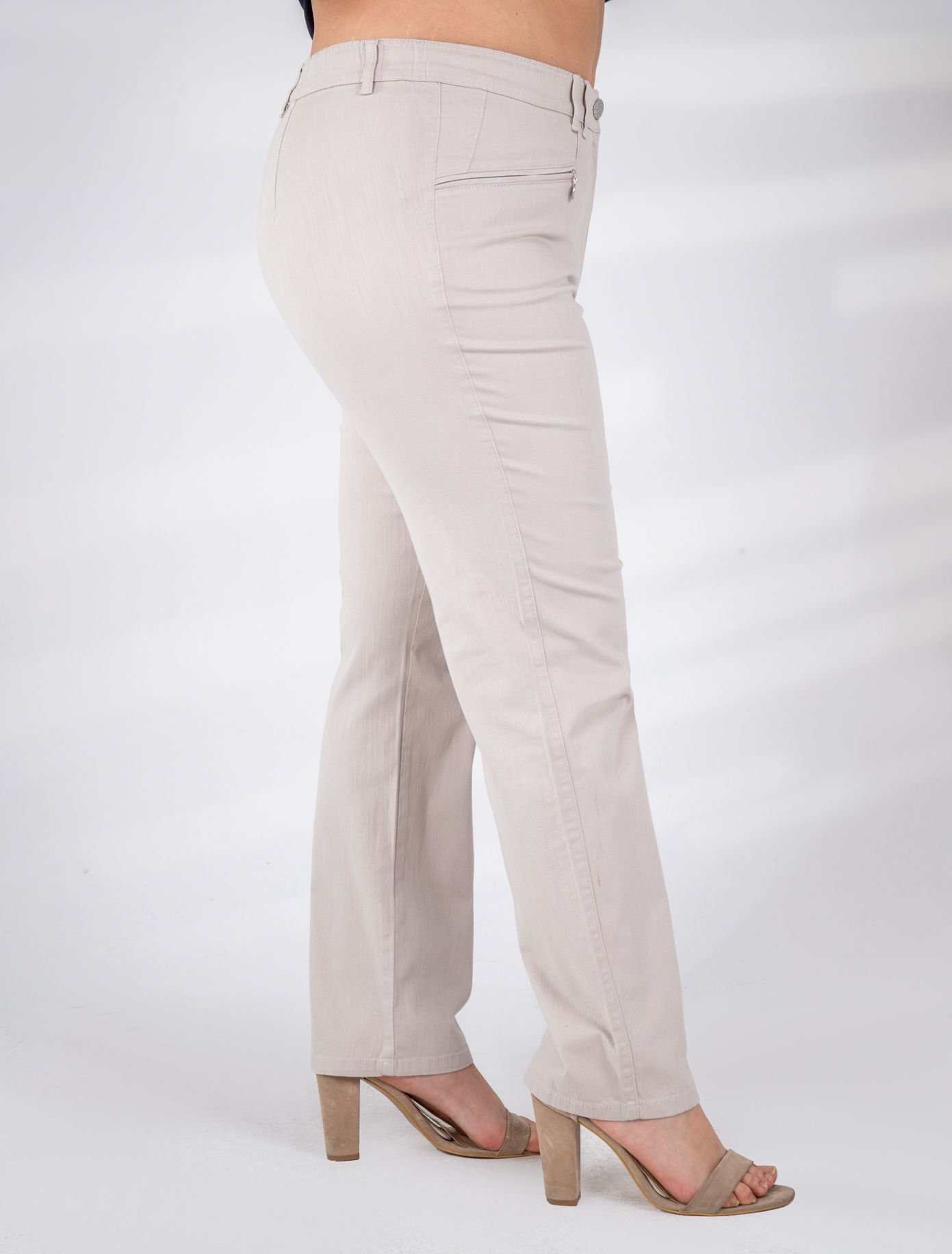 210067 Beige Дамски панталони в макси размери