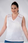 210070 White Дамска тениска в макси размери