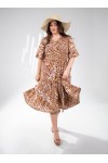 333162 Brown Дамска рокля в макси размери