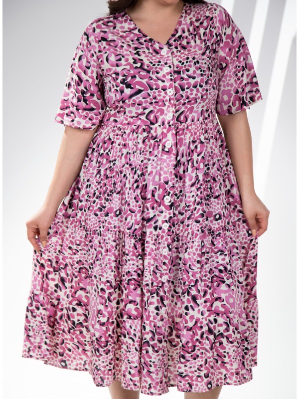333162 Pink Дамска рокля в макси размери