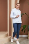 4355 White Дамски суичър в макси размери