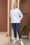 4355 White Дамски суичър в макси размери