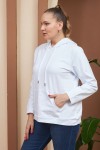 4355 White Дамски суичър в макси размери