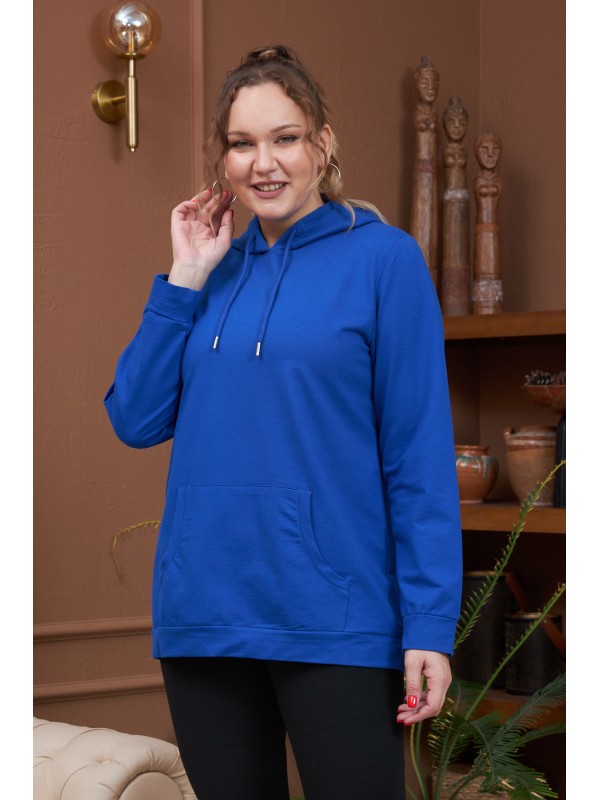 4355 Sax Blue Дамски суичър в макси размери