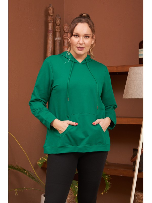 4355 Green Дамски суичър в макси размери