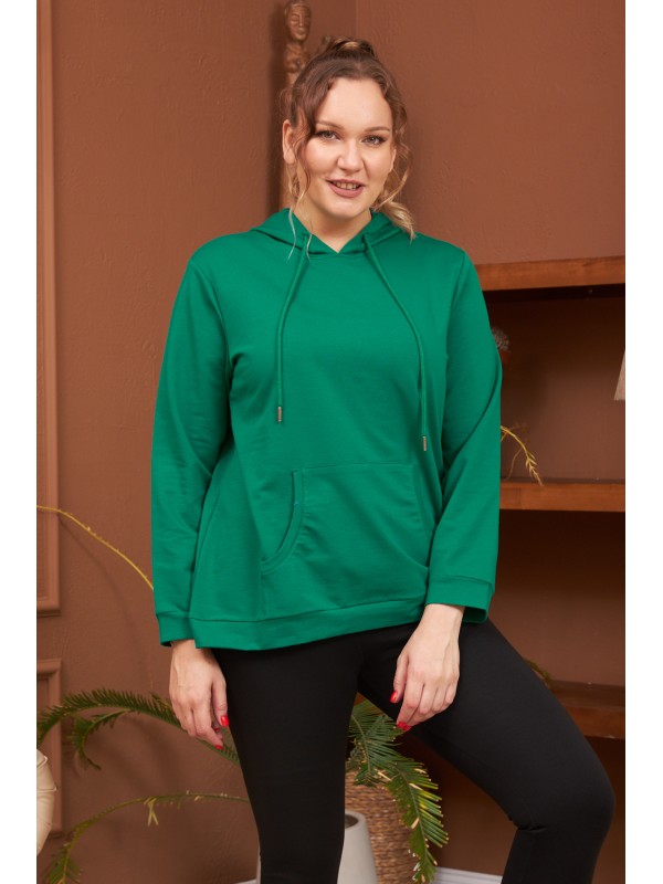 4355 Green Дамски суичър в макси размери