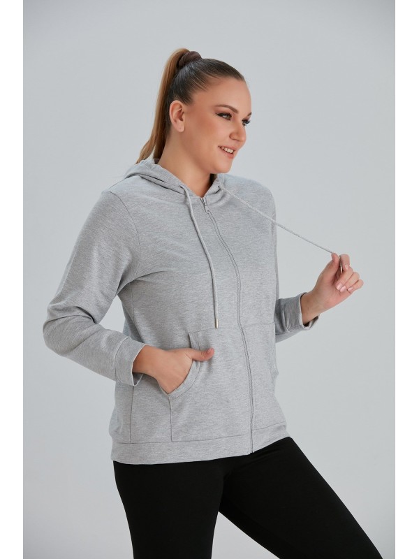 4504 Grey Дамски суичър в макси размери 4504 Grey Дамски суичър в макси размери
