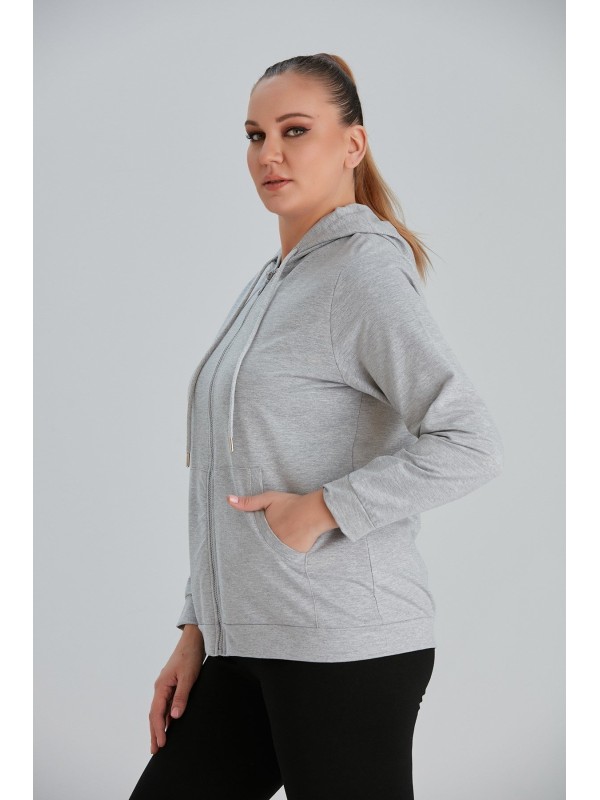 4504 Grey Дамски суичър в макси размери 4504 Grey Дамски суичър в макси размери