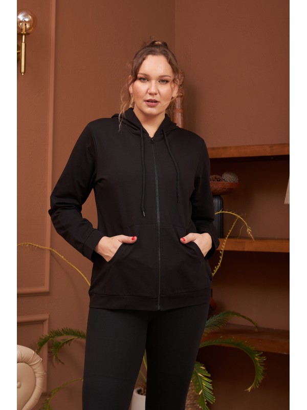 4504 Black Дамски суичър в макси размери