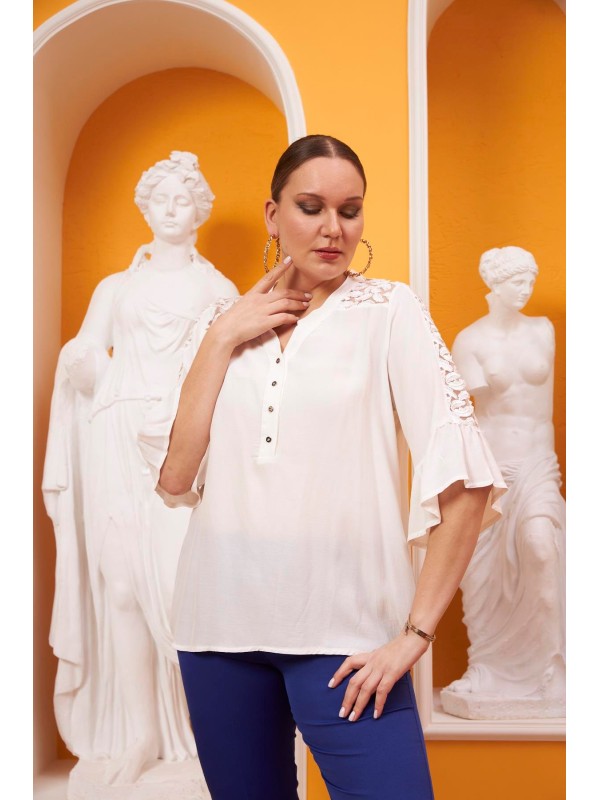 4558 White Дамска блуза в макси размери 4558 White Дамска блуза в макси размери