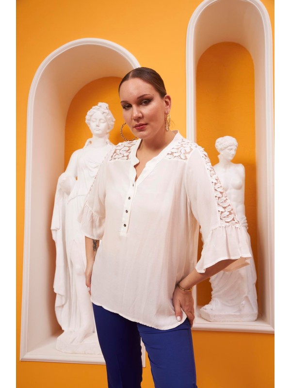 4558 White Дамска блуза в макси размери 4558 White Дамска блуза в макси размери