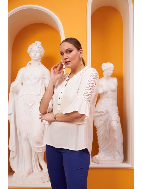 4558 White Дамска блуза в макси размери 4558 White Дамска блуза в макси размери