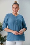4609 Blue Дамска блуза в макси размери