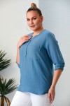 4609 Blue Дамска блуза в макси размери