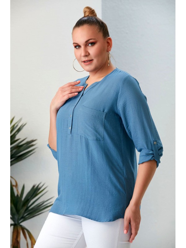 4609 Blue Дамска блуза в макси размери