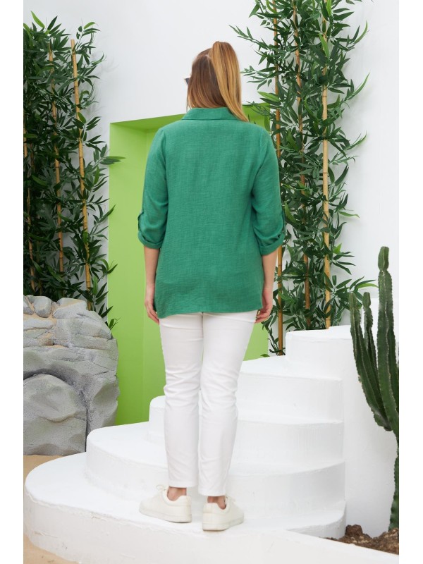 4764 Green Дамска риза в макси размери