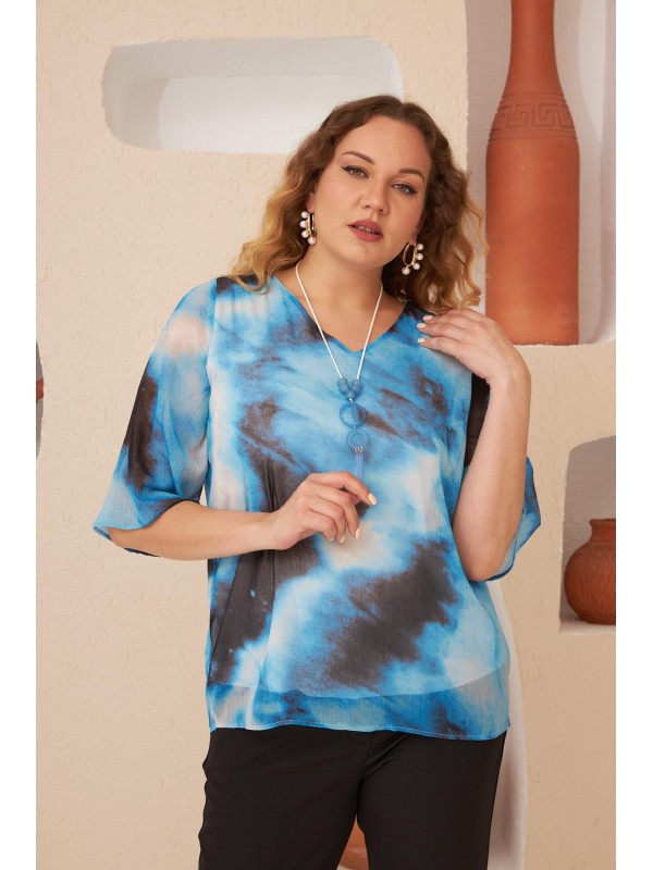 5094 Blue Дамска тениска в макси размери
