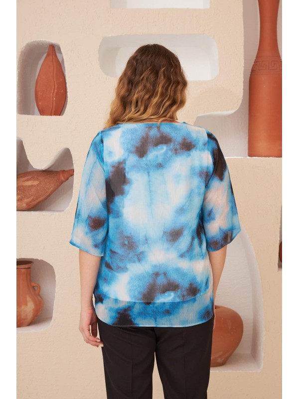 5094 Blue Дамска тениска в макси размери