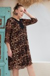 6013 Leopard Дамска рокля в макси размери